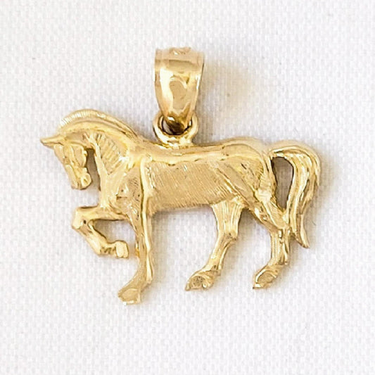 14K Yellow Gold Arabian Horse Pendant
