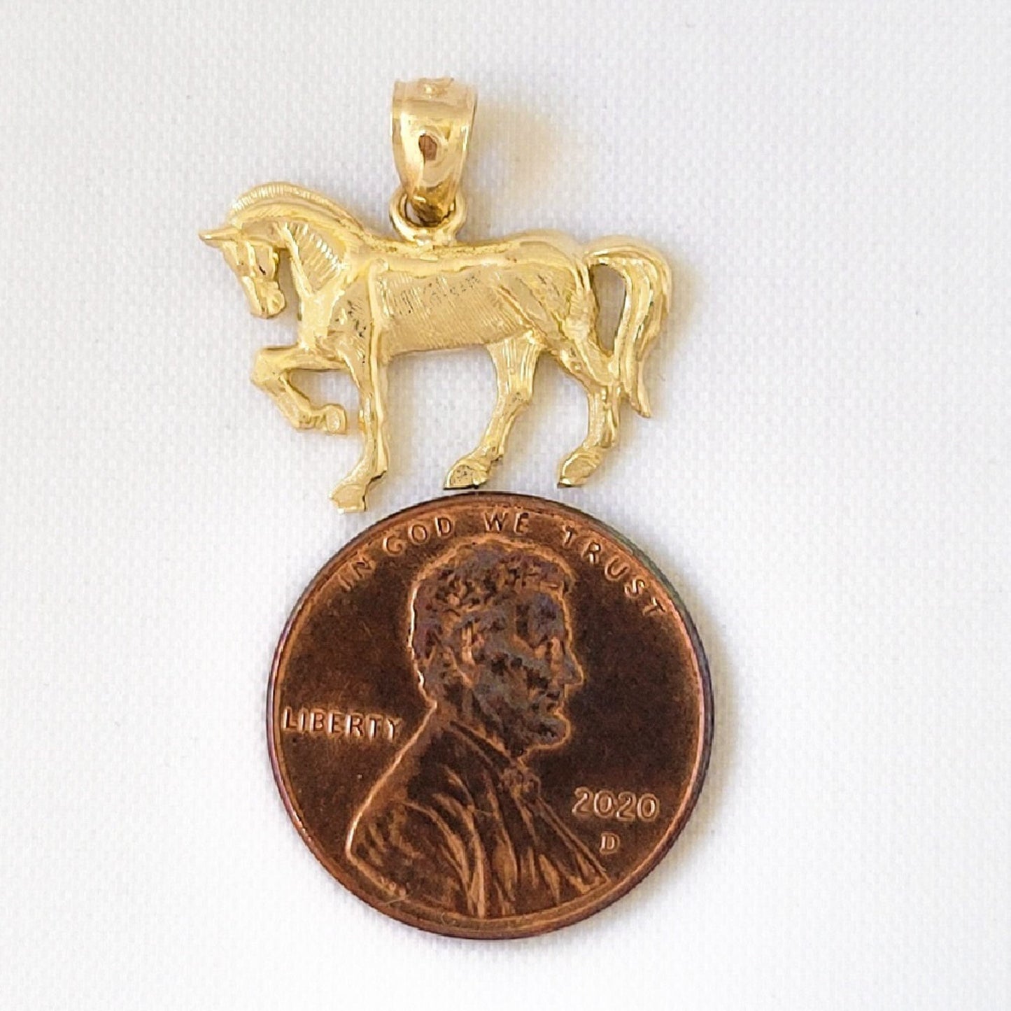 14K Yellow Gold Arabian Horse Pendant