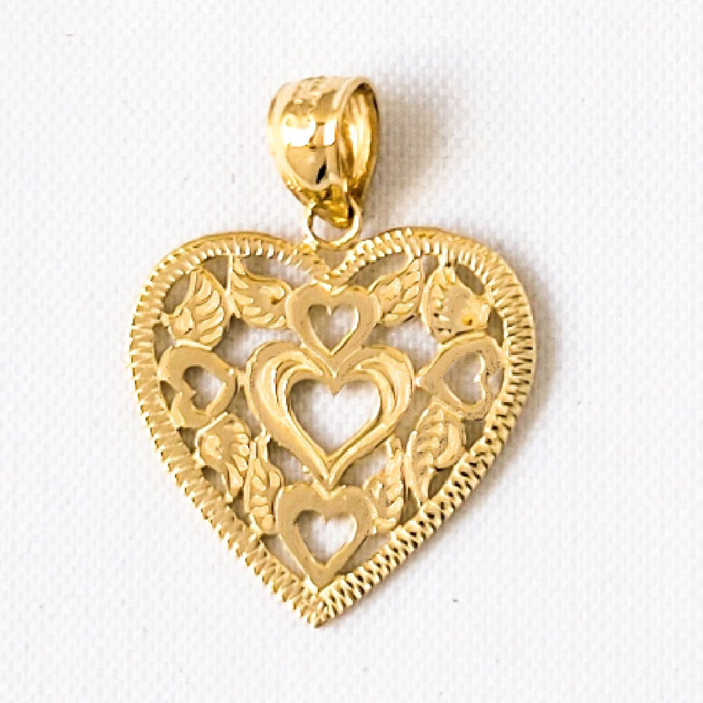 14k Yellow Gold Filigree Heart Pendant