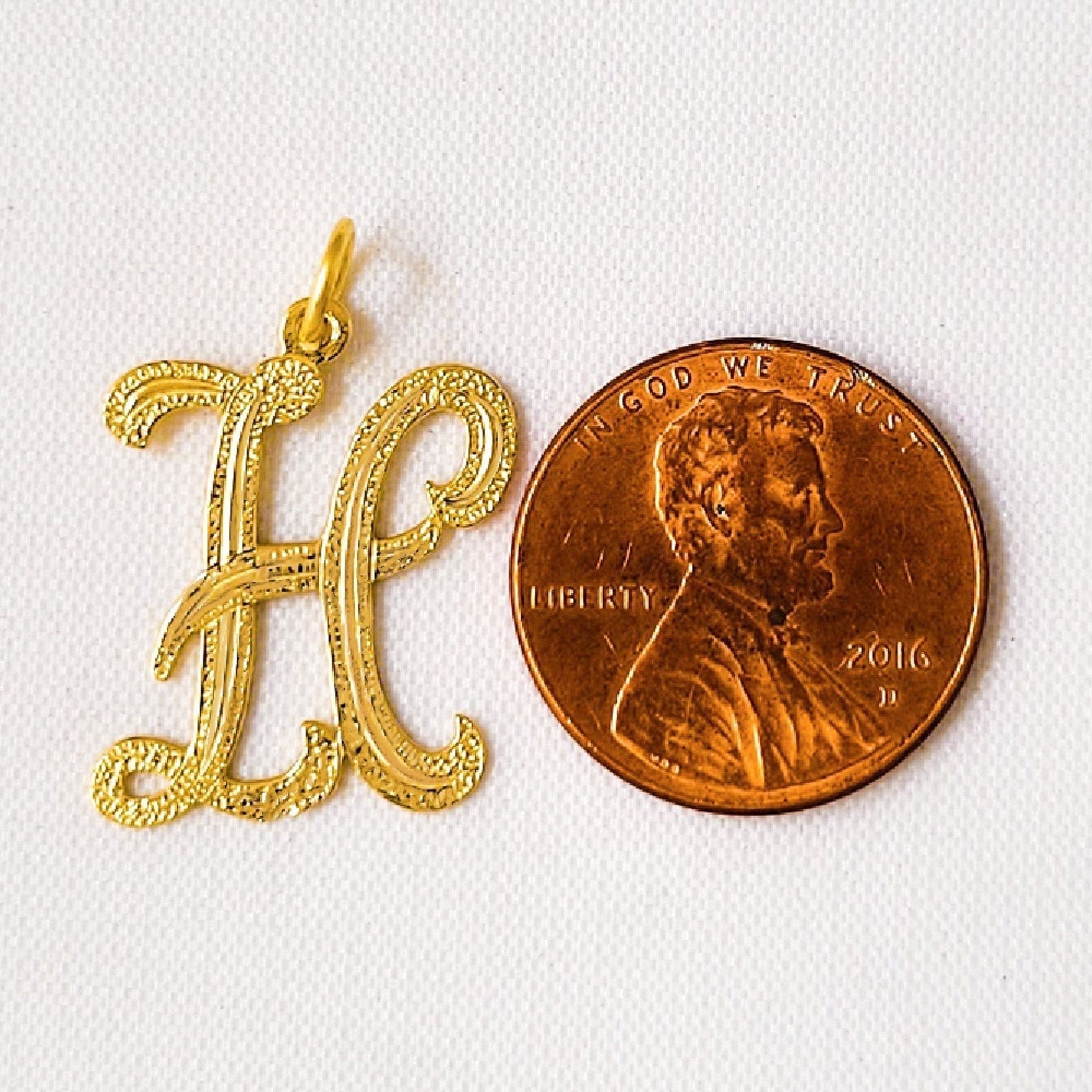 A to Z Any Any One 14K Yellow Gold Letter Pendant Charm