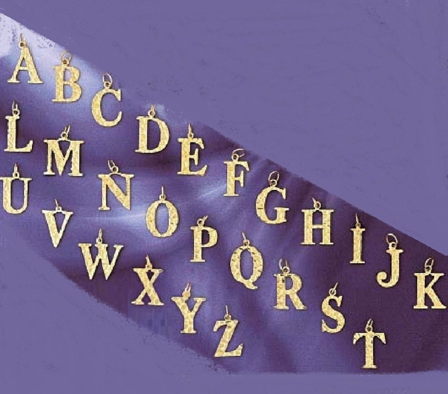 A to Z Any Any One 14K Yellow Gold Nugget Finish Letter Pendant Charm