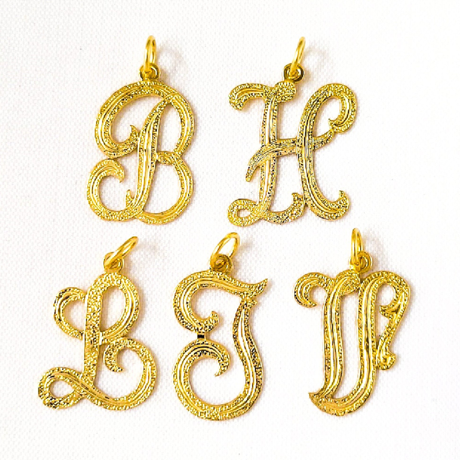 A to Z Any Any One 14K Yellow Gold Letter Pendant Charm