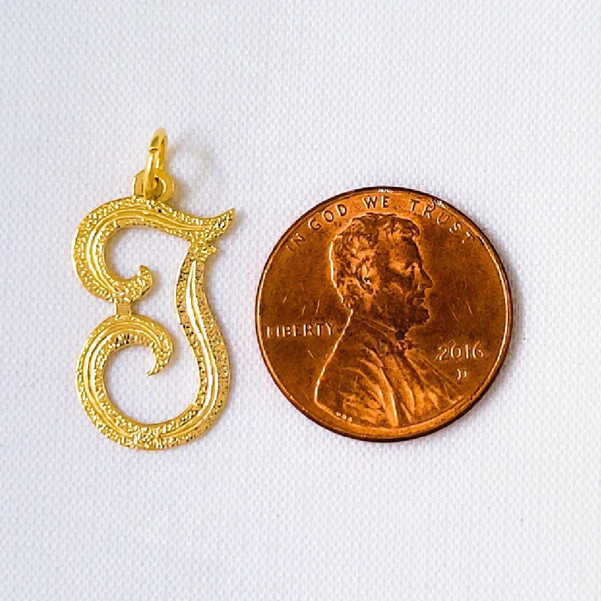 A to Z Any Any One 14K Yellow Gold Letter Pendant Charm