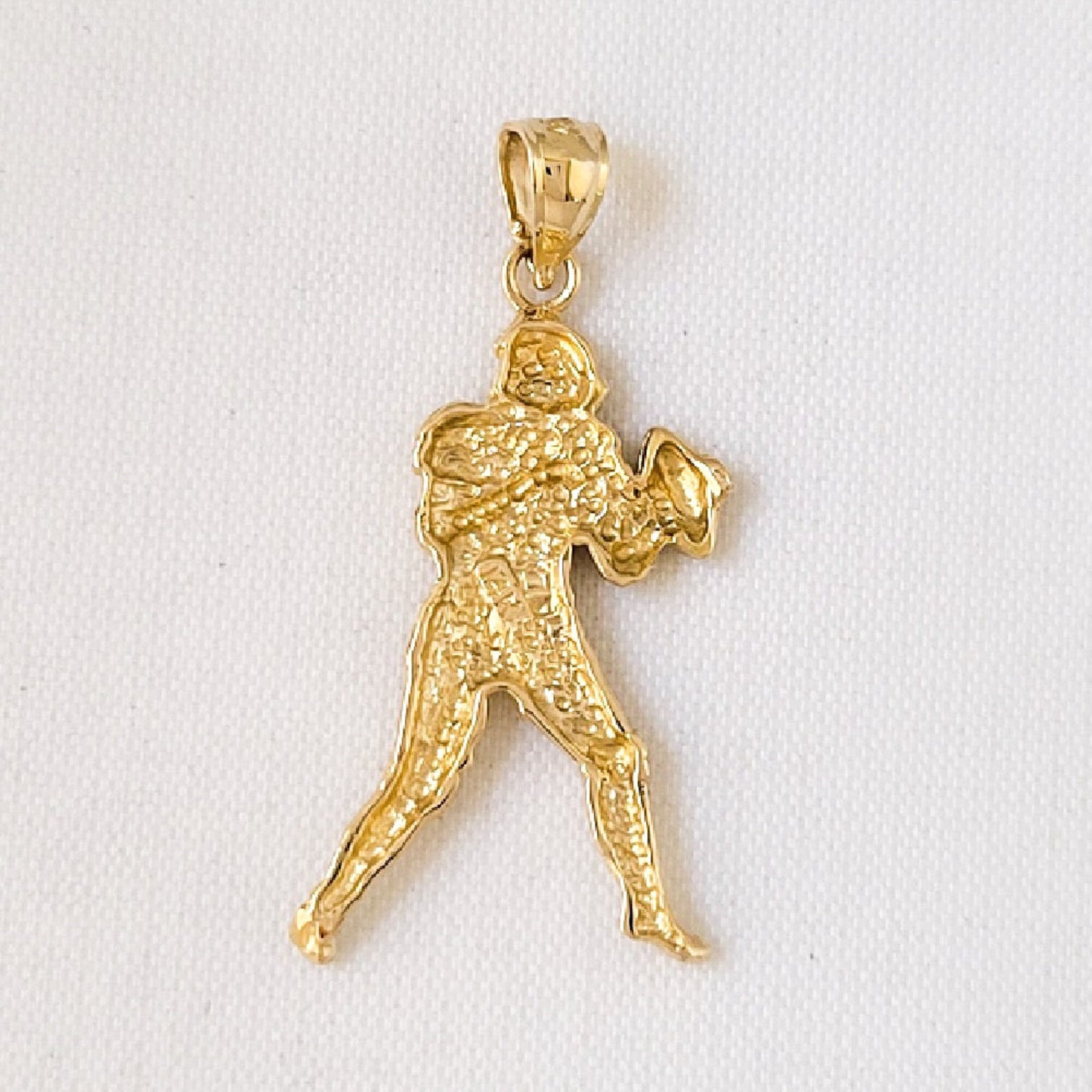 14K Yellow Gold Football Player Pendant