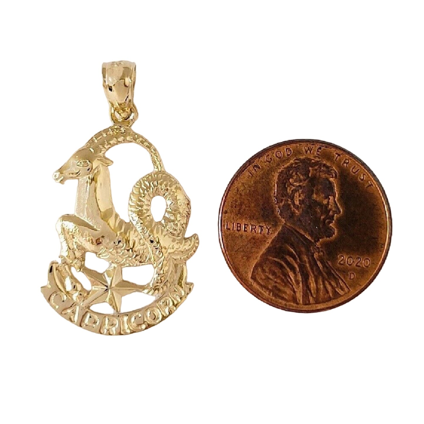 14K Yellow Gold Capricorn Sea Goat (12.22-01.19) Zodiac Pendant