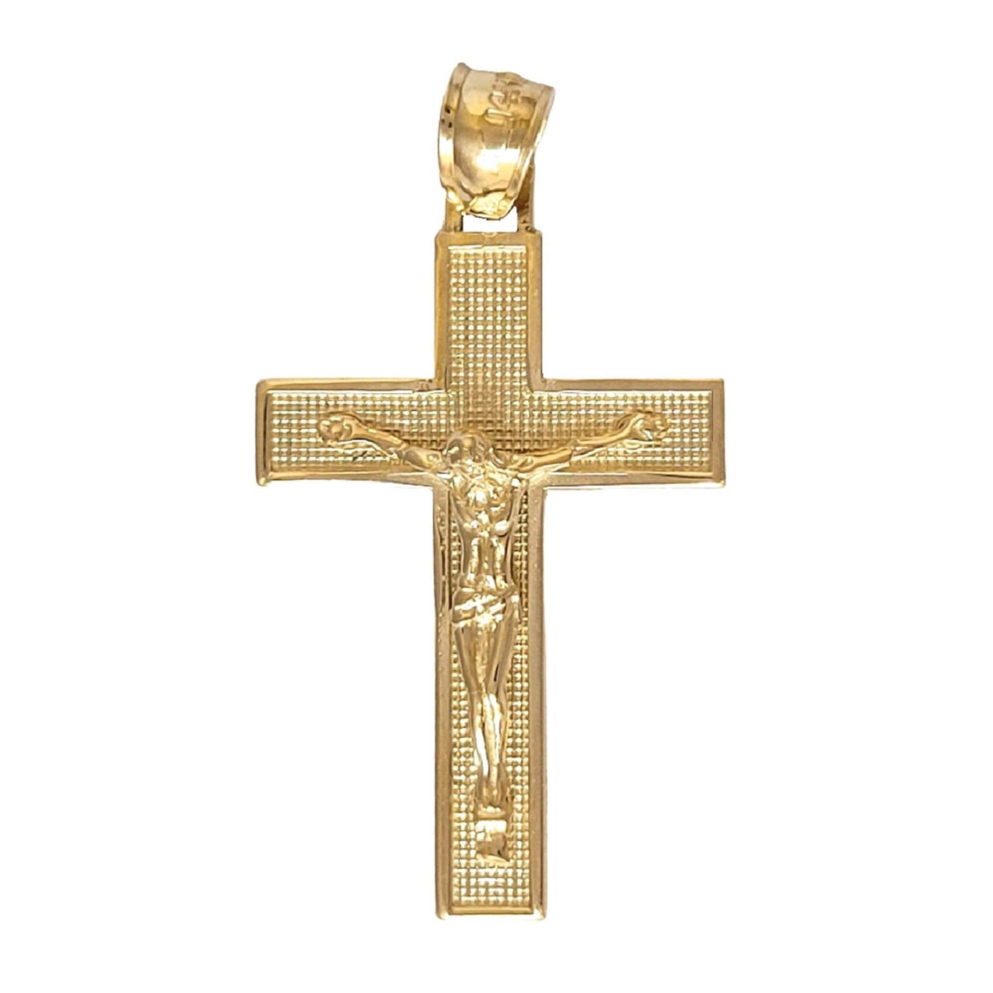 14K Yellow Gold Crucifix Cross Pendant