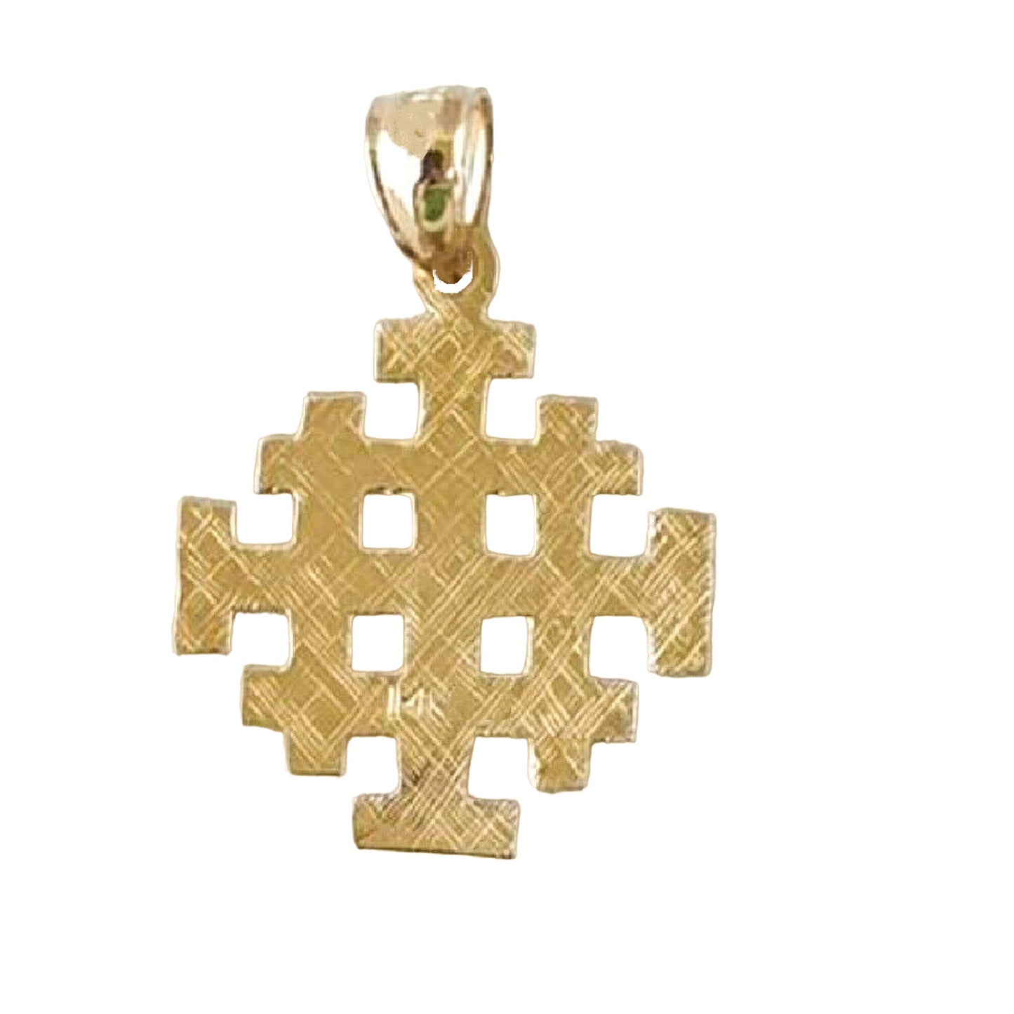 14K Yellow Gold Jerusalem Cross Pendant