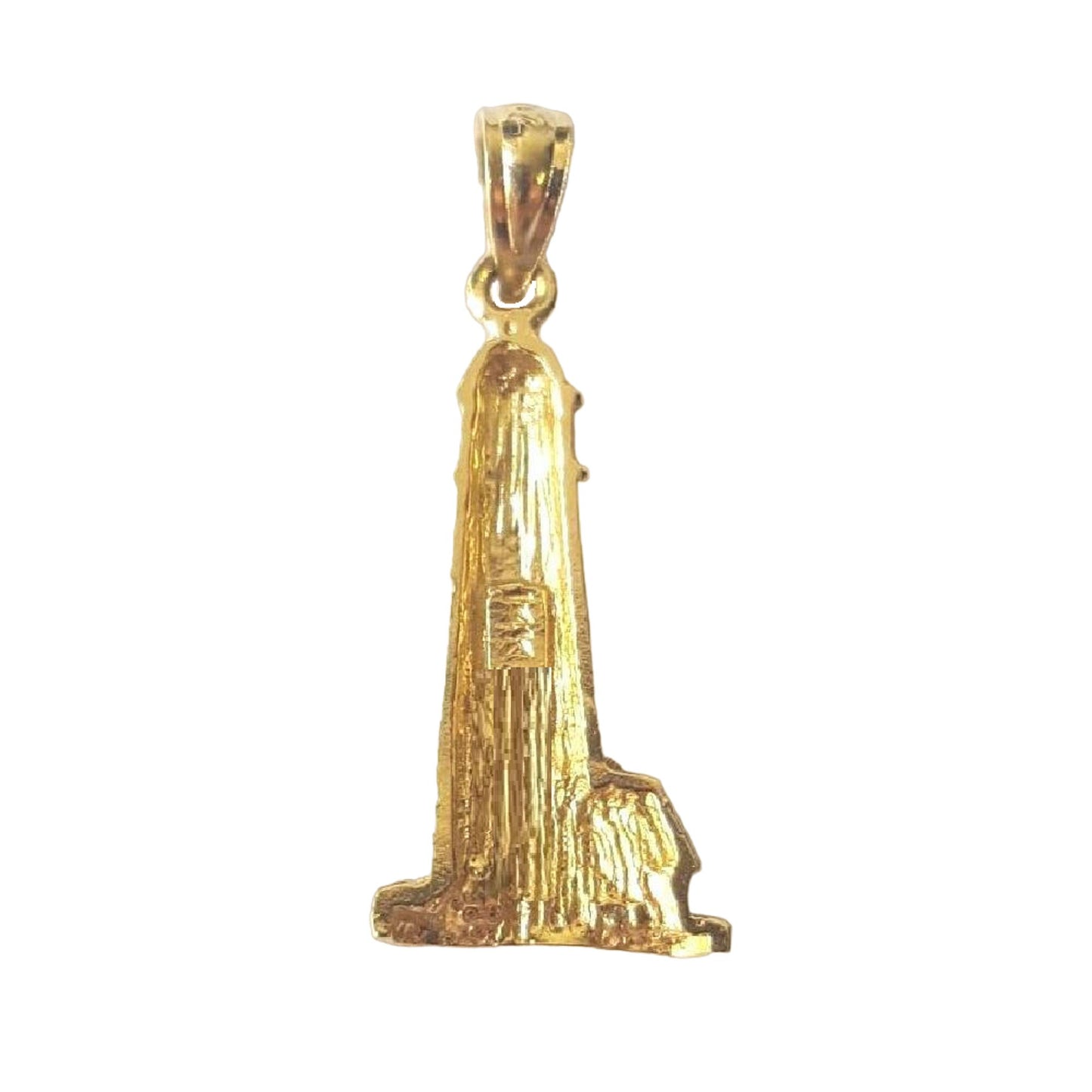 14K Yellow Gold Lighthouse Pendant