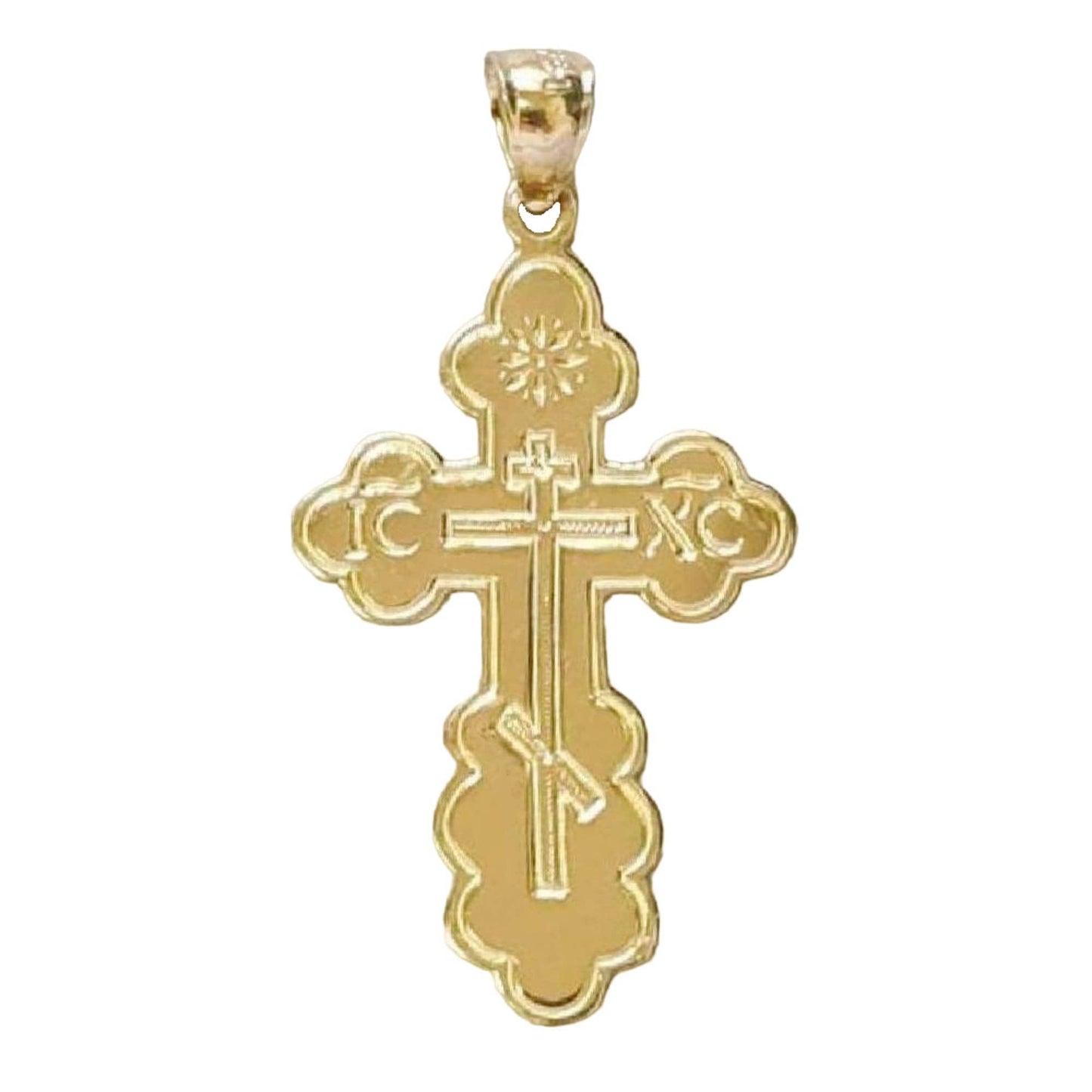 14K Yellow Gold Orthodox Cross Pendant