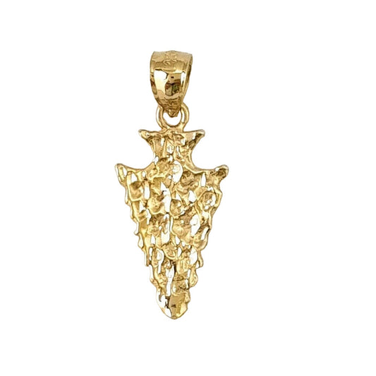 14K Yellow Gold Arrowhead Pendant Charm