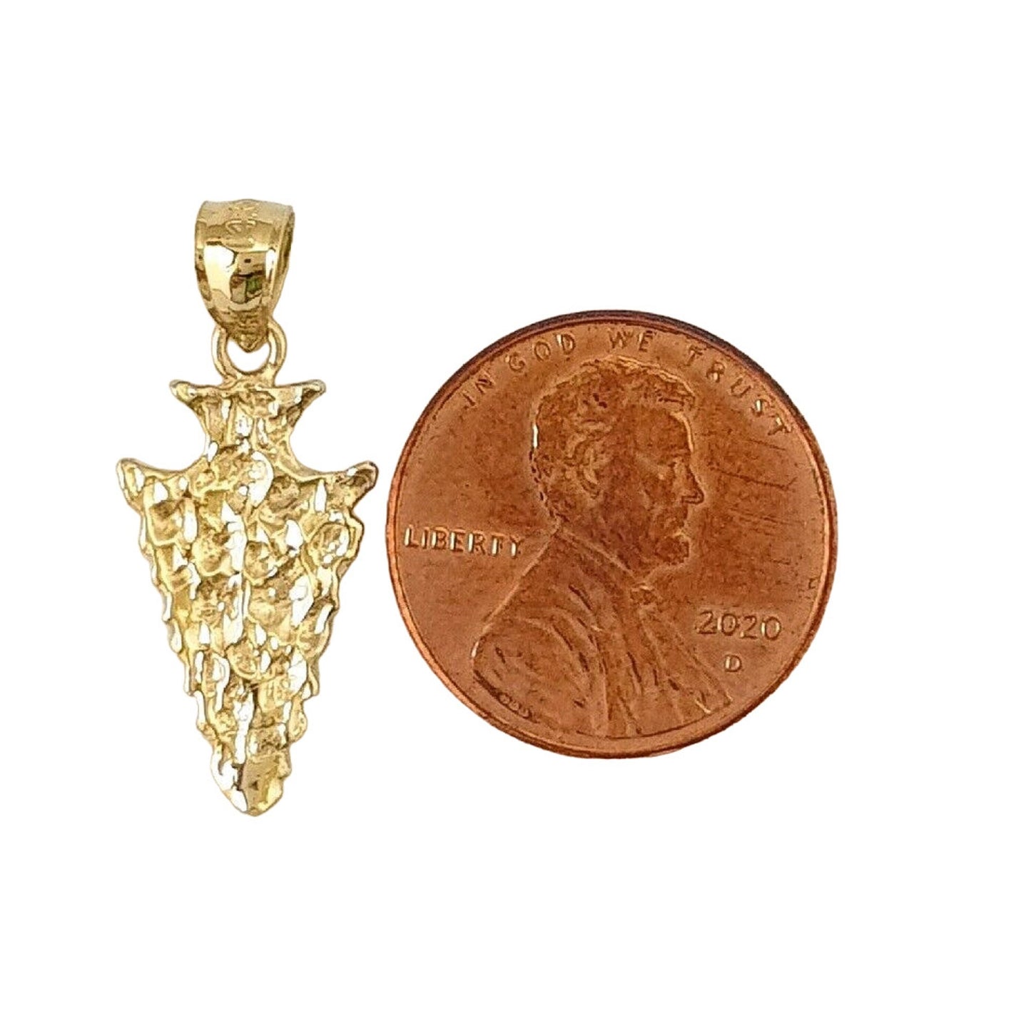 14K Yellow Gold Arrowhead Pendant Charm