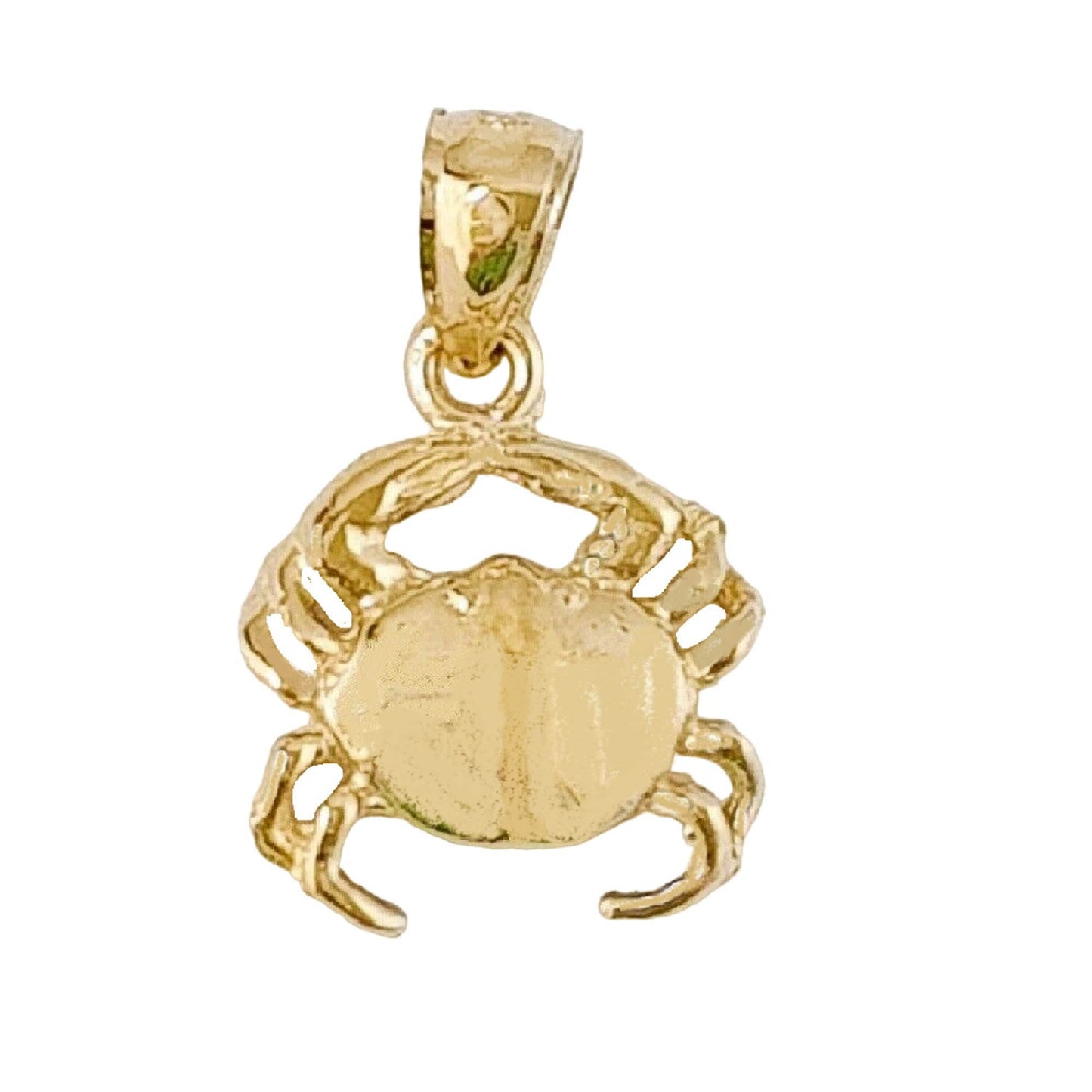 14K Yellow Gold Crab Pendant