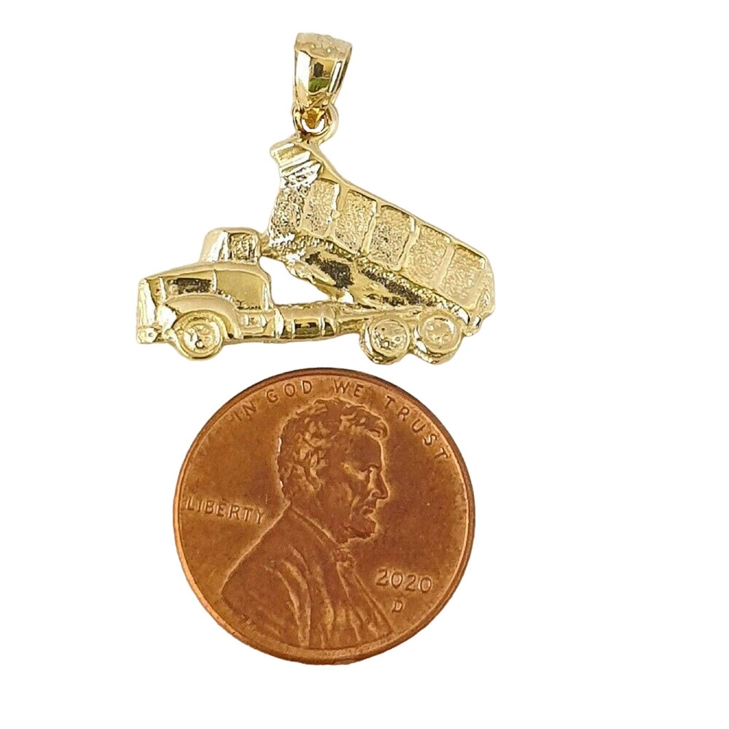 14K Yellow Gold DUMP TRUCK Pendant