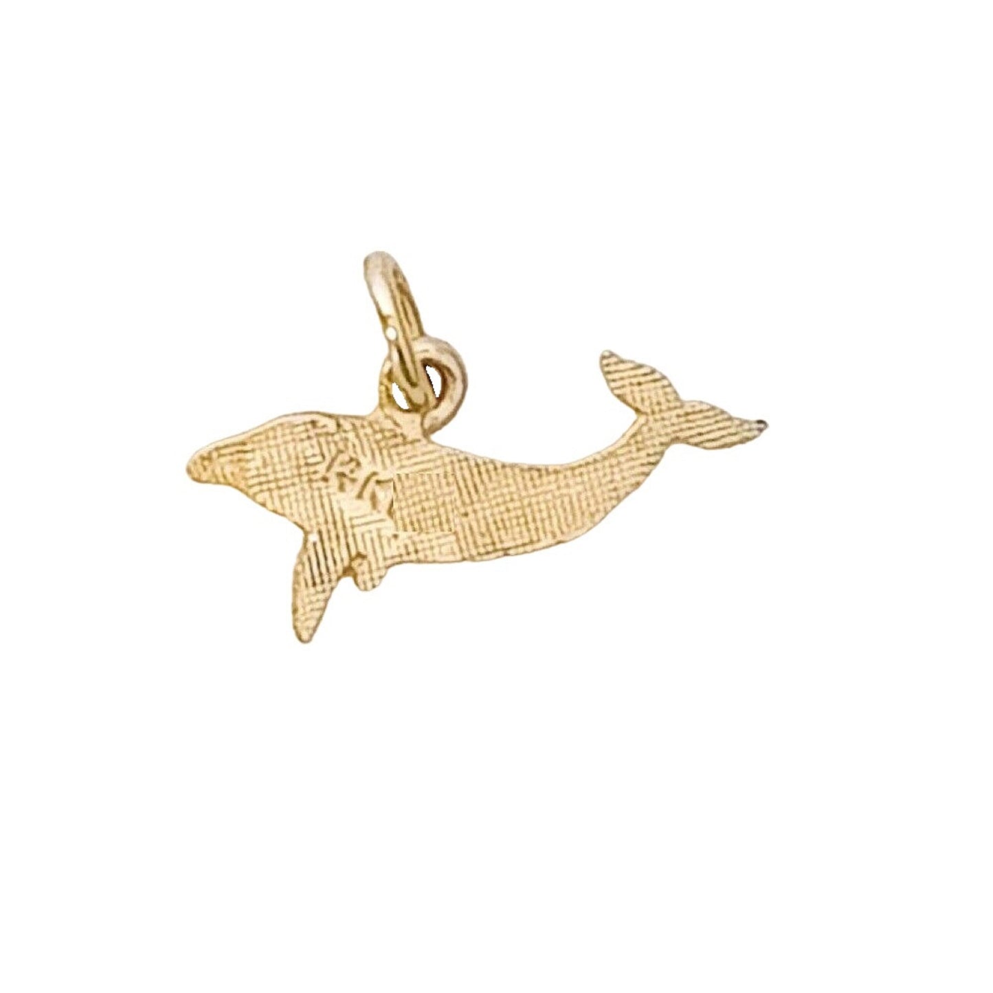 Small 14K Yellow Gold Whale Charm Pendant