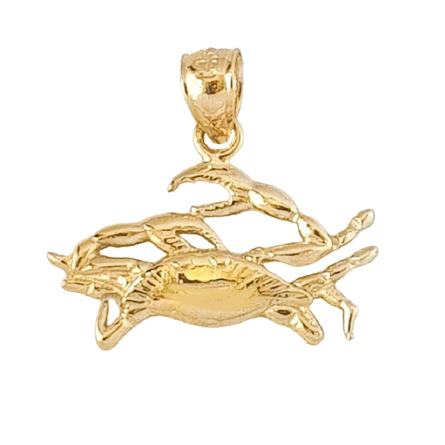 14K Yellow Gold Crab Pendant