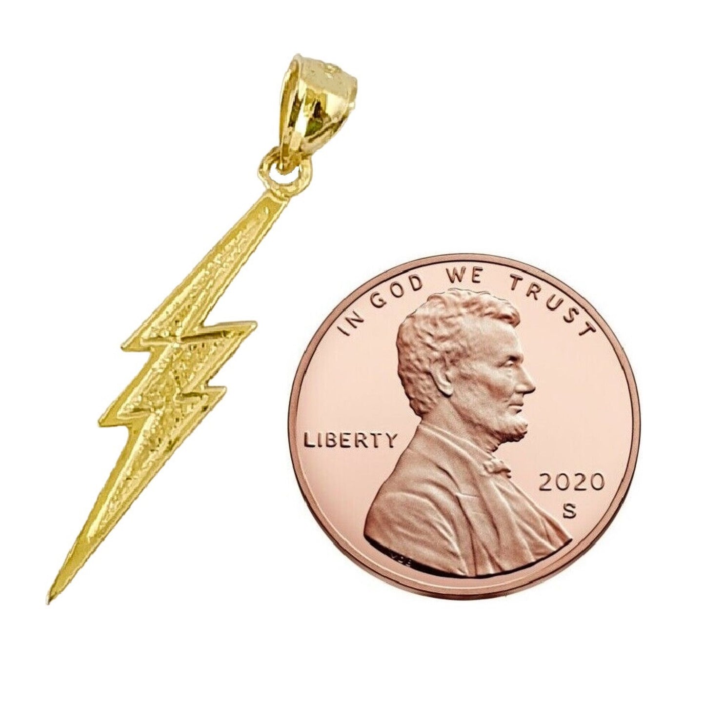 14K Yellow Gold LIGHTNING BOLT Pendant