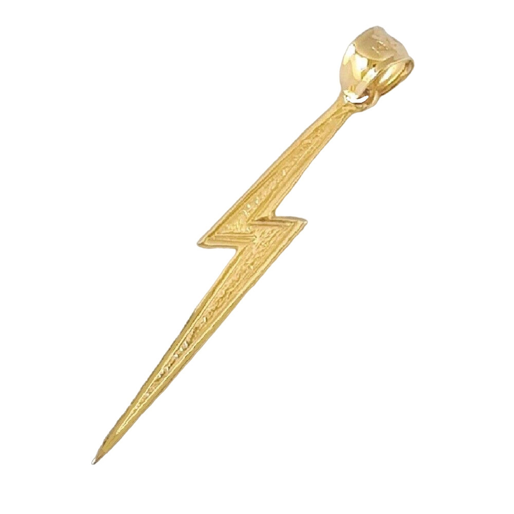 14K Yellow Gold LIGHTNING BOLT Pendant