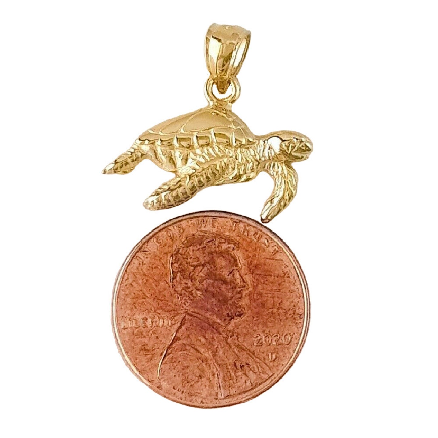 14K Yellow Gold Turtle Pendant