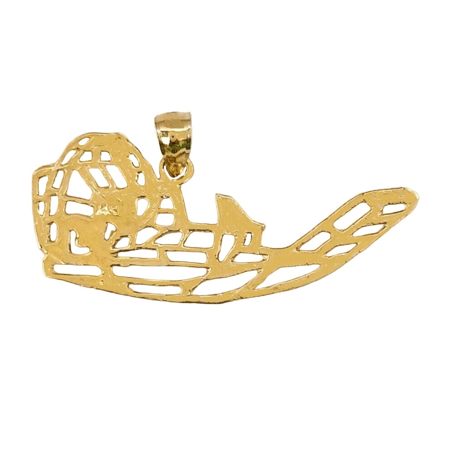 14K Yellow Gold Airboat Hovercraft Pendant