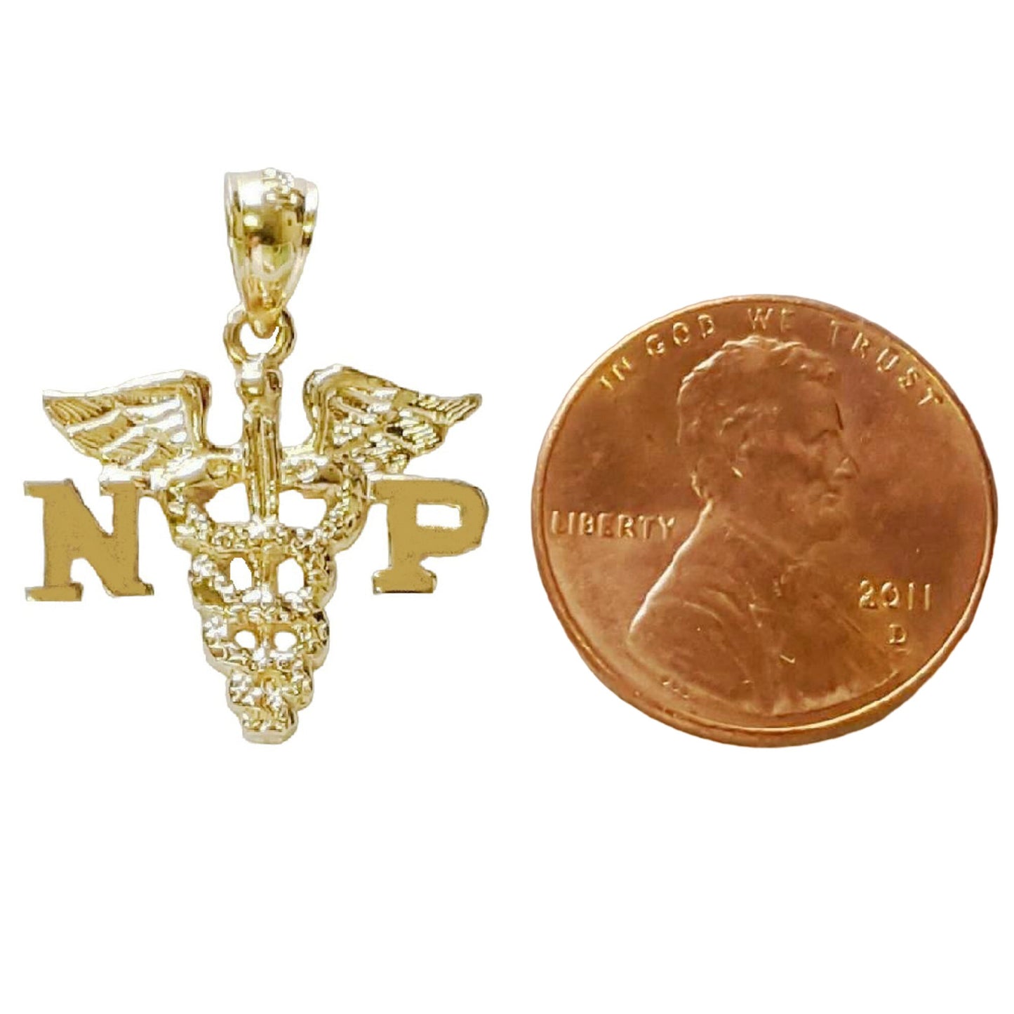 14K Yellow Gold NP Nurse Practitioner Pendant