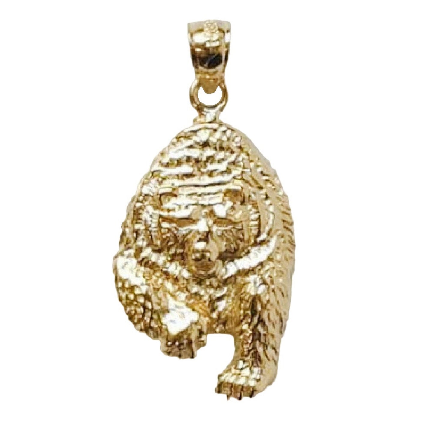 14K Yellow Gold Grizzly Bear Pendant