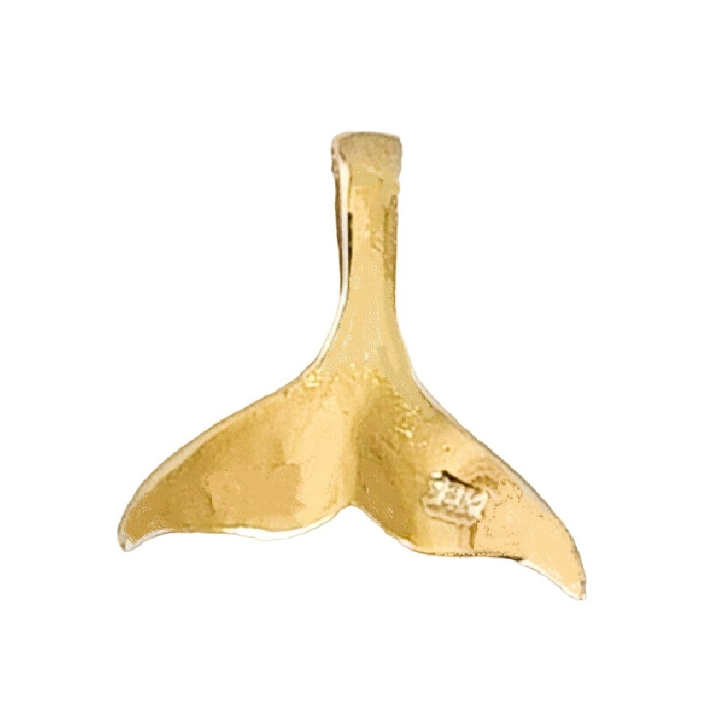 14K Yellow Gold Whale Tail Pendant