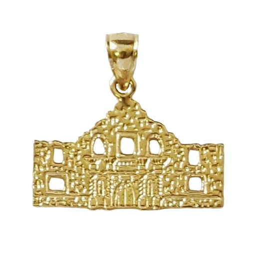 14K Yellow Gold ALAMO Mission San Antonio Texas Pendant