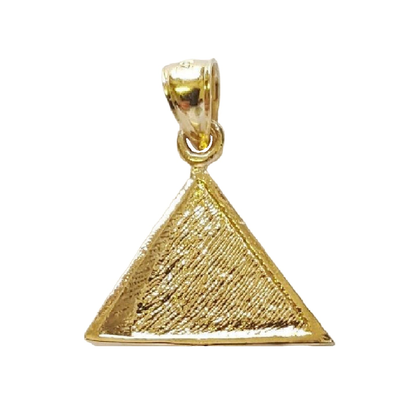 14K Yellow Gold Eye of Horus Egyptian Pyramid Pendant