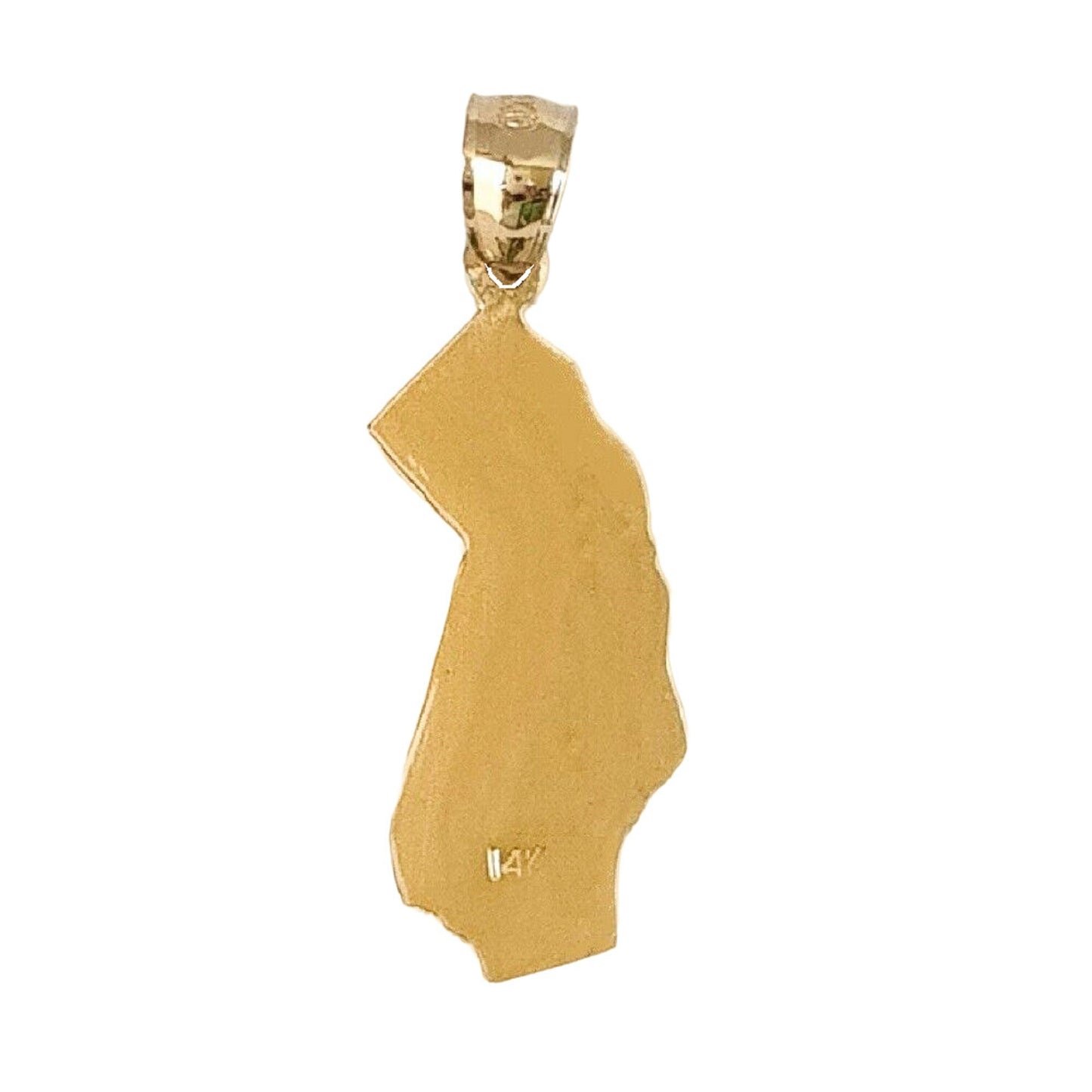 14K Yellow Gold California State Map Pendant
