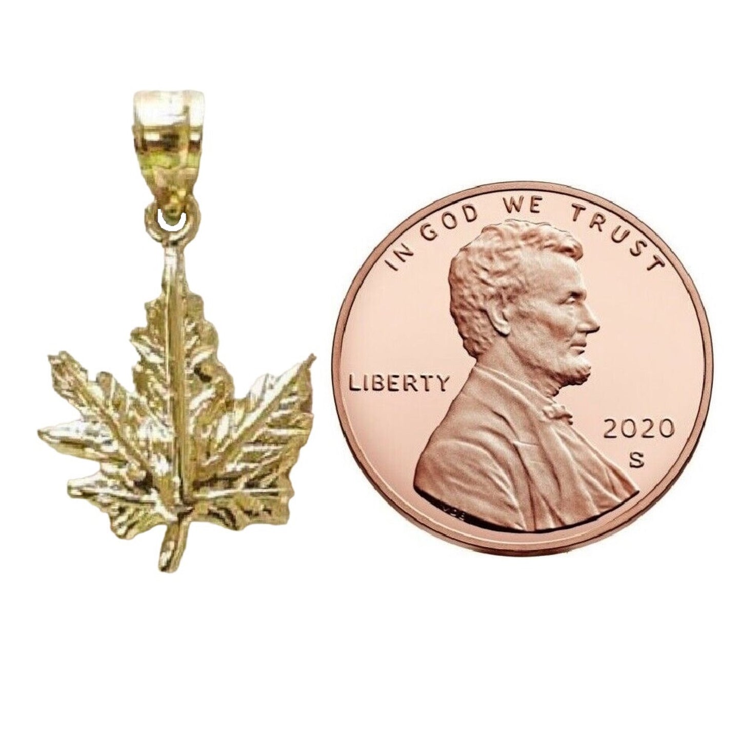 14K Yellow Gold MAPLE LEAF Pendant