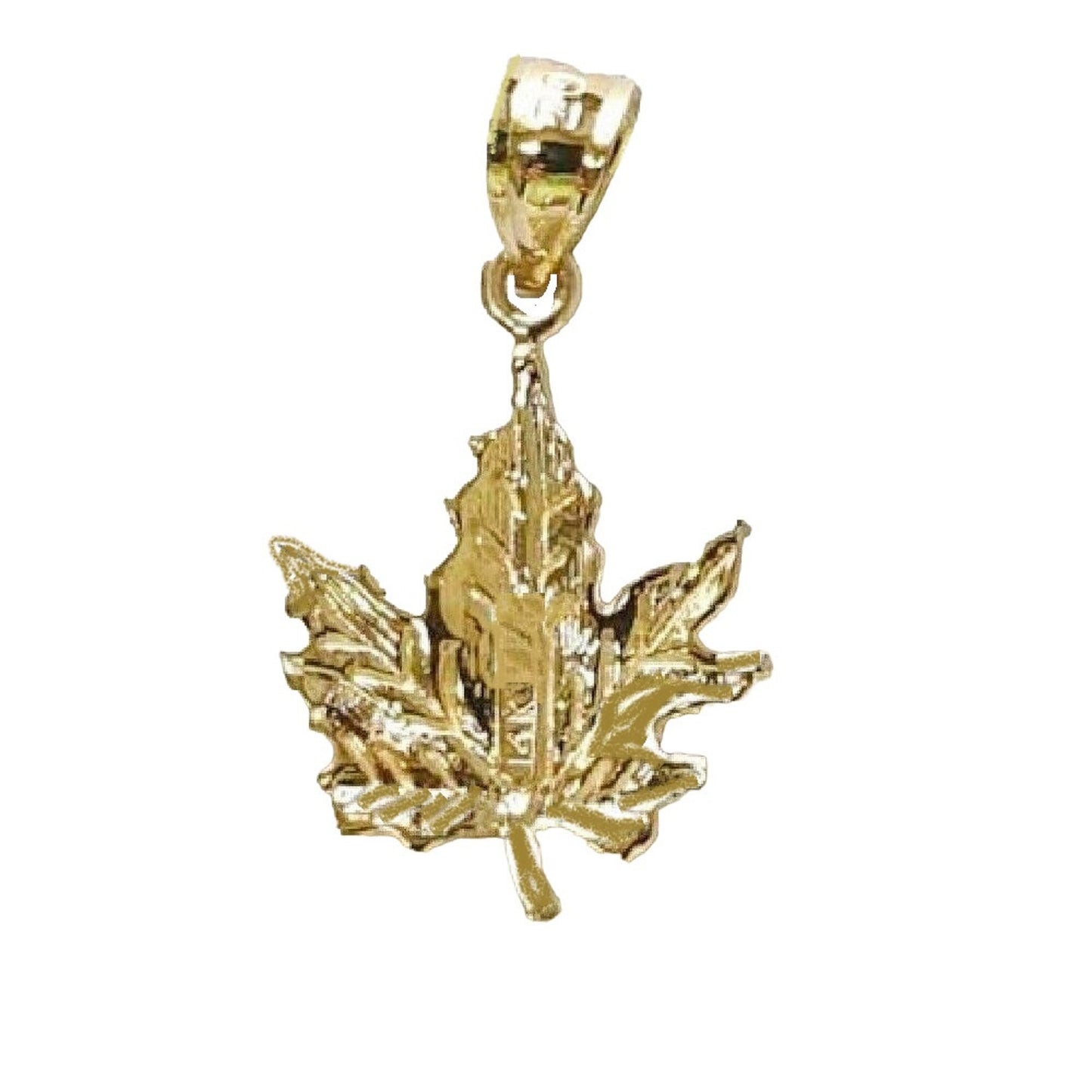 14K Yellow Gold MAPLE LEAF Pendant