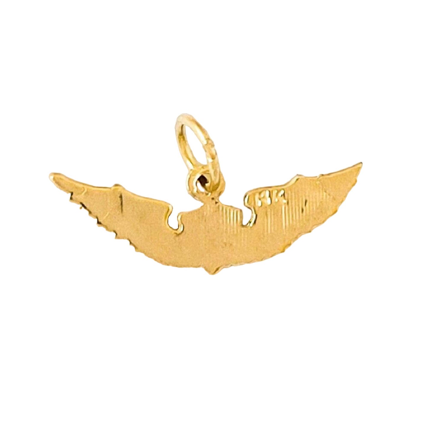 14K Yellow Gold US Air Force Pilot Wing Pendant Charm
