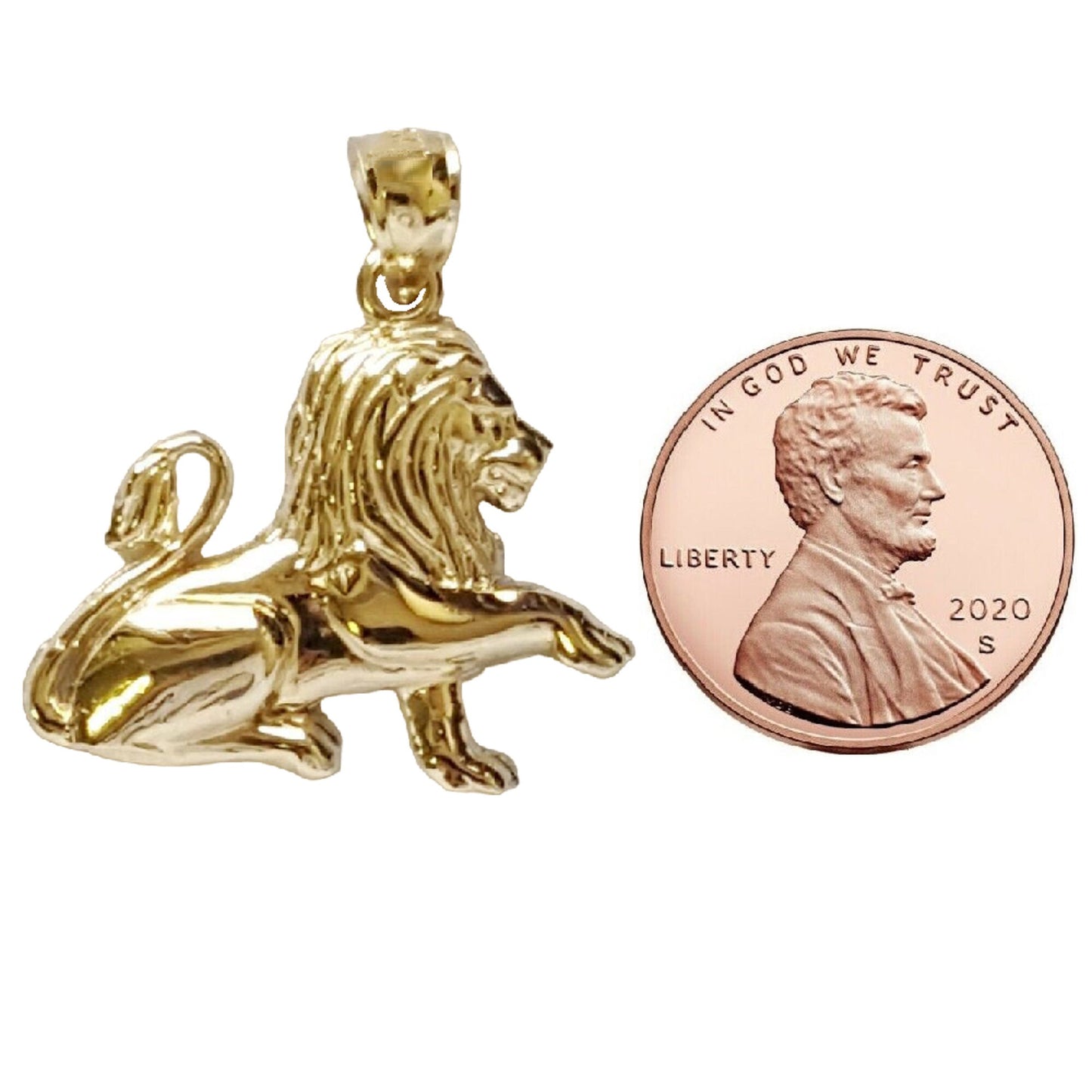 14K Yellow Gold Lion Pendant