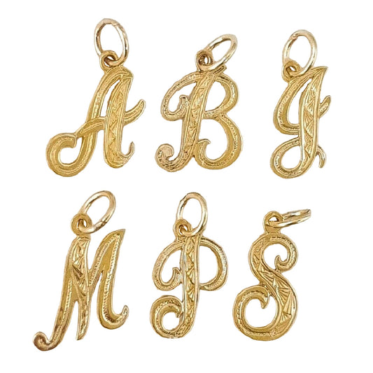 A to Z Any One 14K Yellow Gold Letter Pendant Charm
