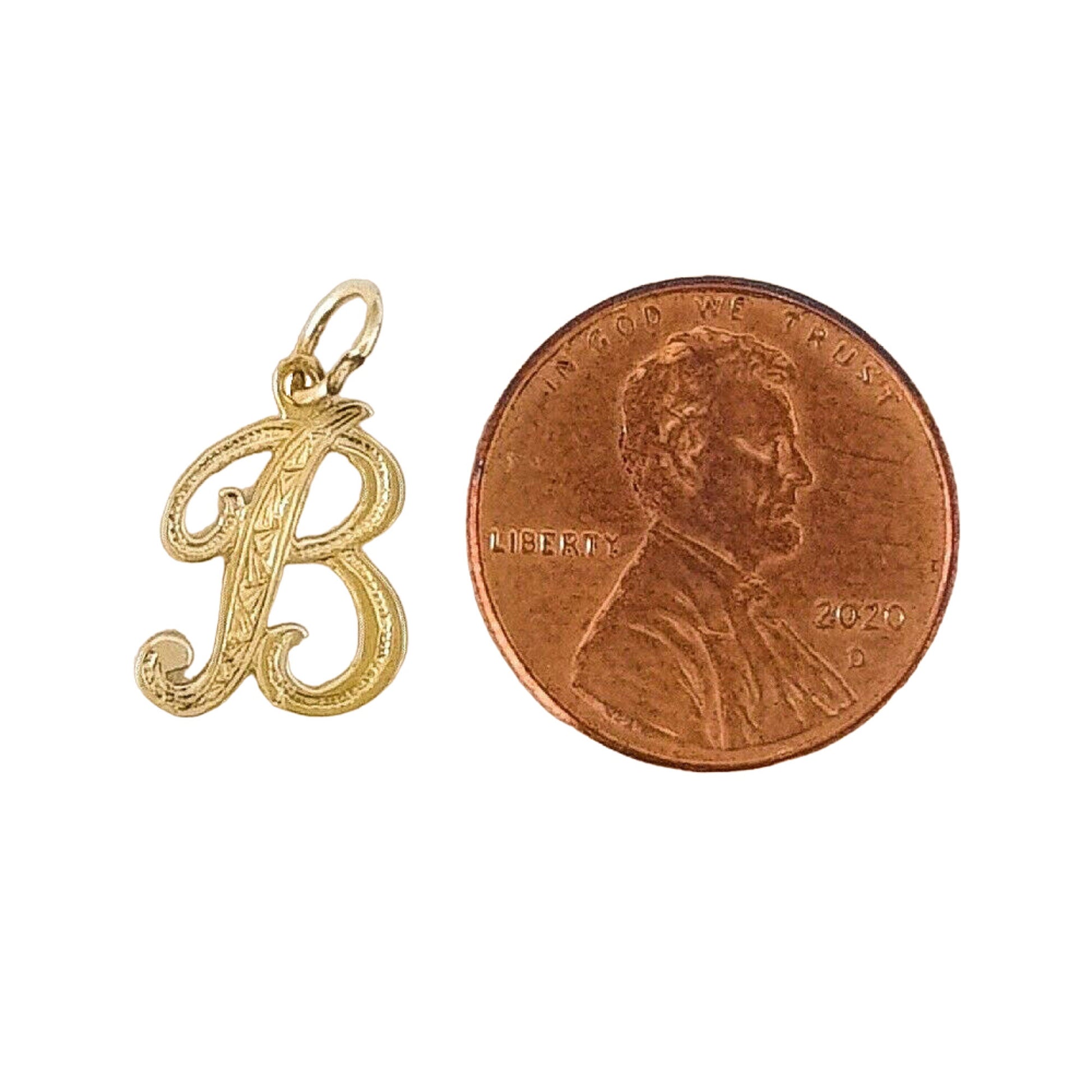 A to Z Any One 14K Yellow Gold Letter Pendant Charm