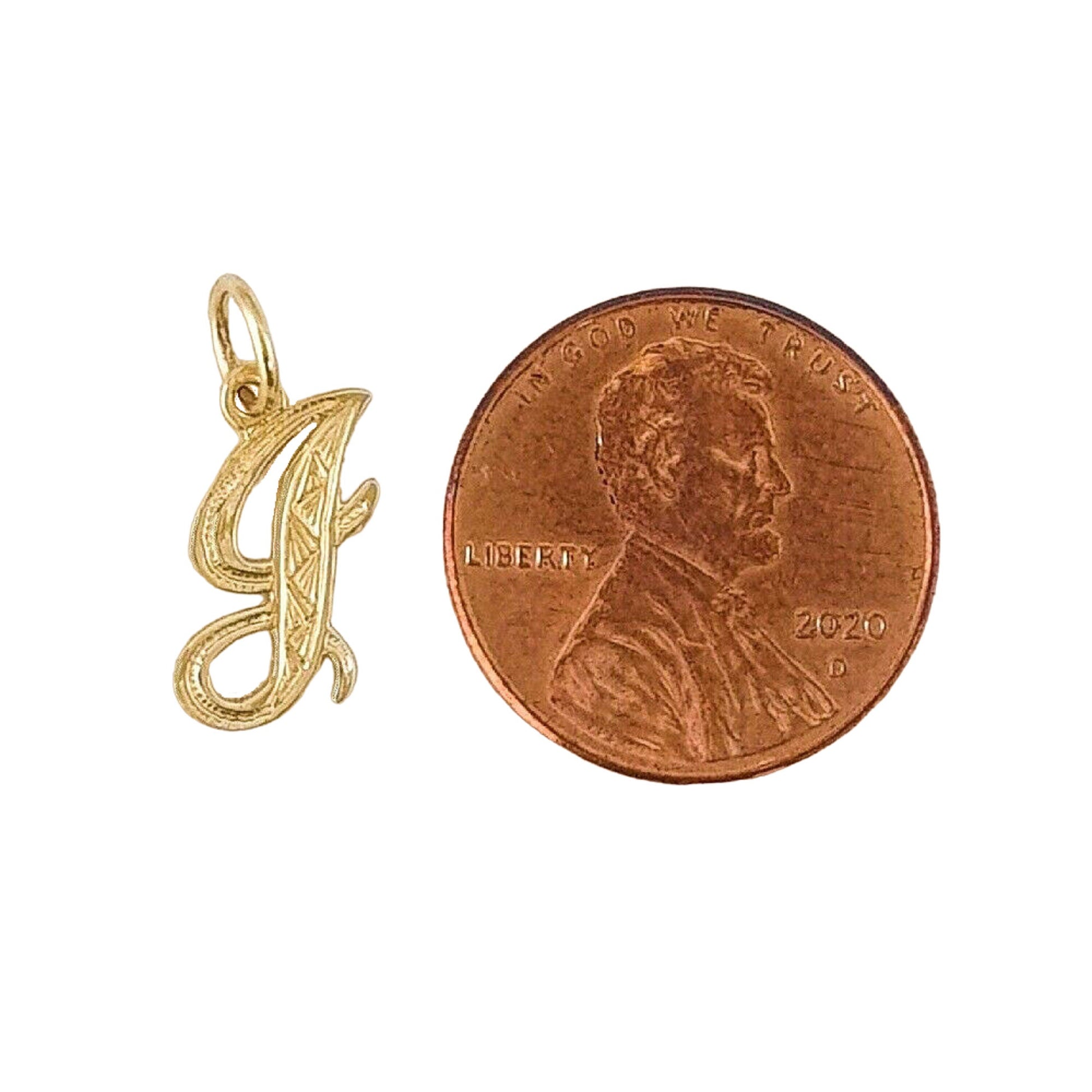 A to Z Any One 14K Yellow Gold Letter Pendant Charm