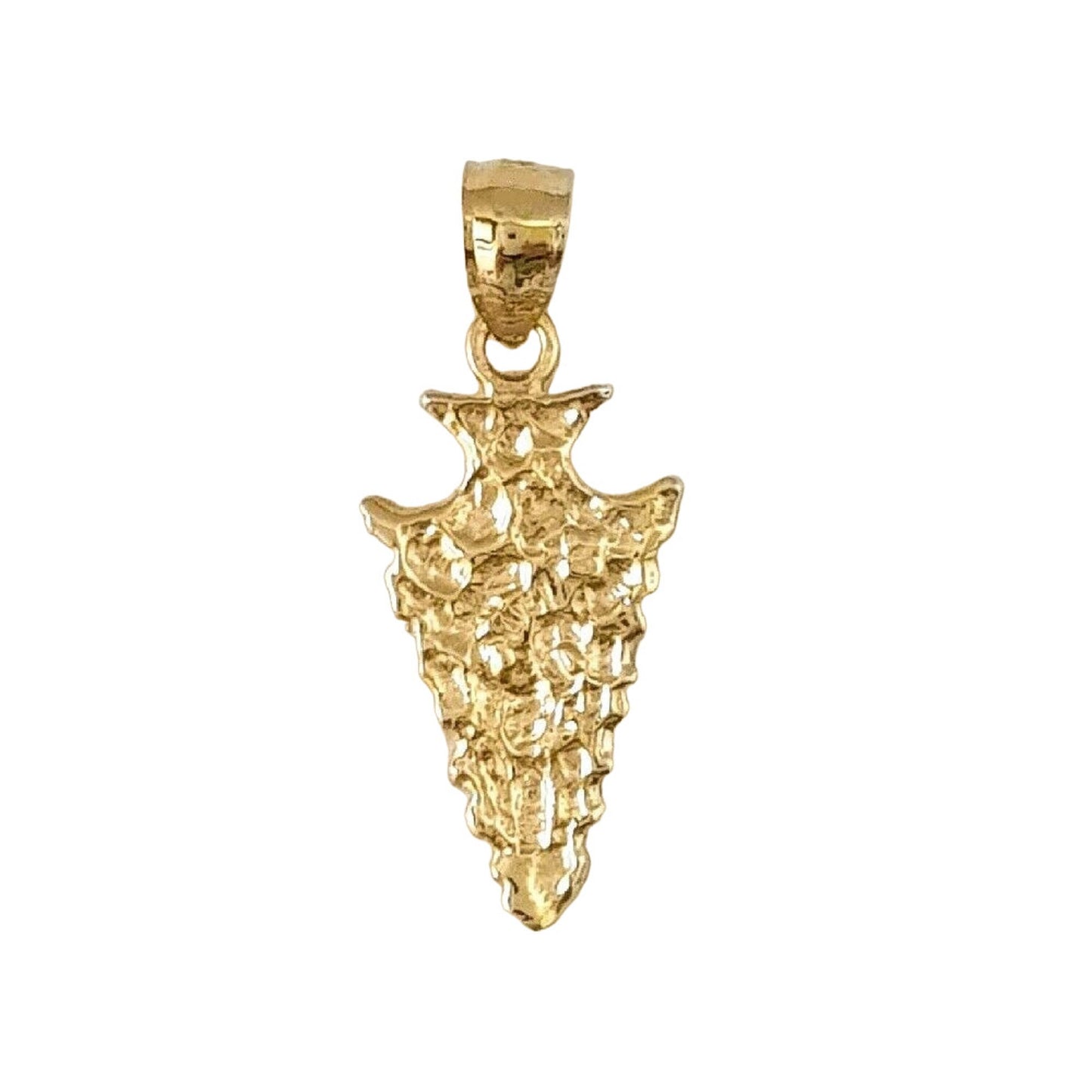 14K Yellow Gold Arrowhead Pendant Charm