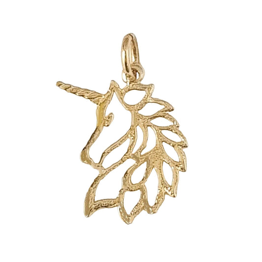 14K Yellow Gold Unicorn Pendant