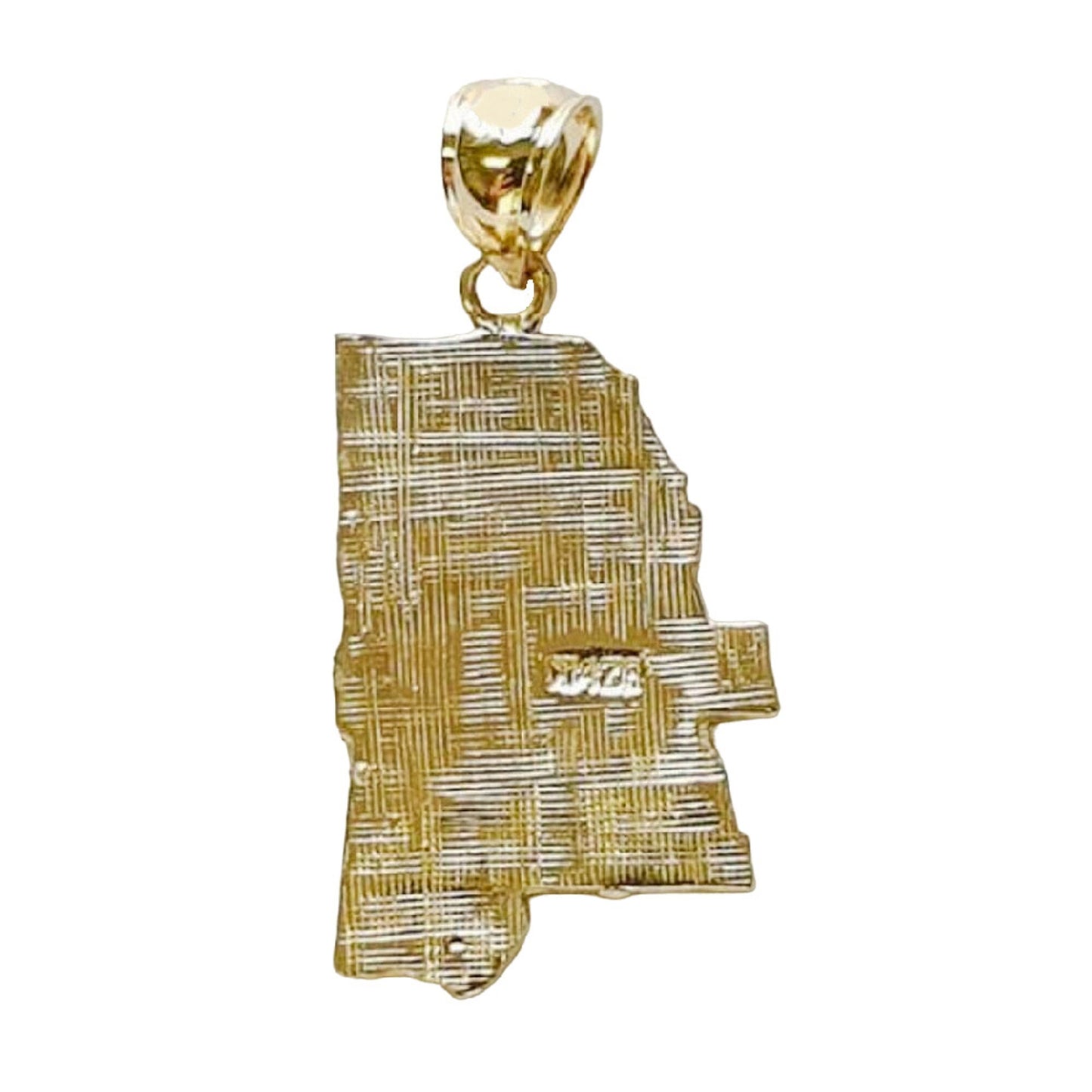 14K Yellow Gold Mississippi State Map Pendant