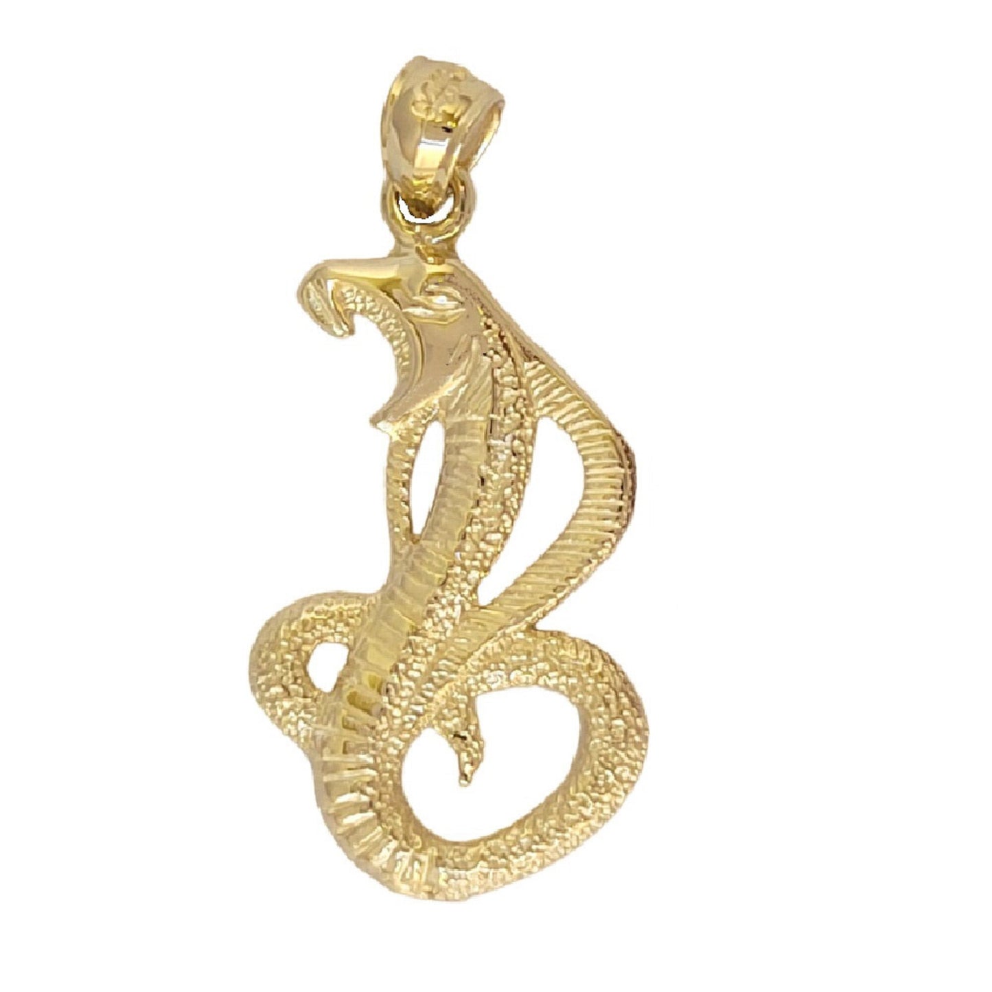 14K Yellow Gold Cobra Snake Pendant