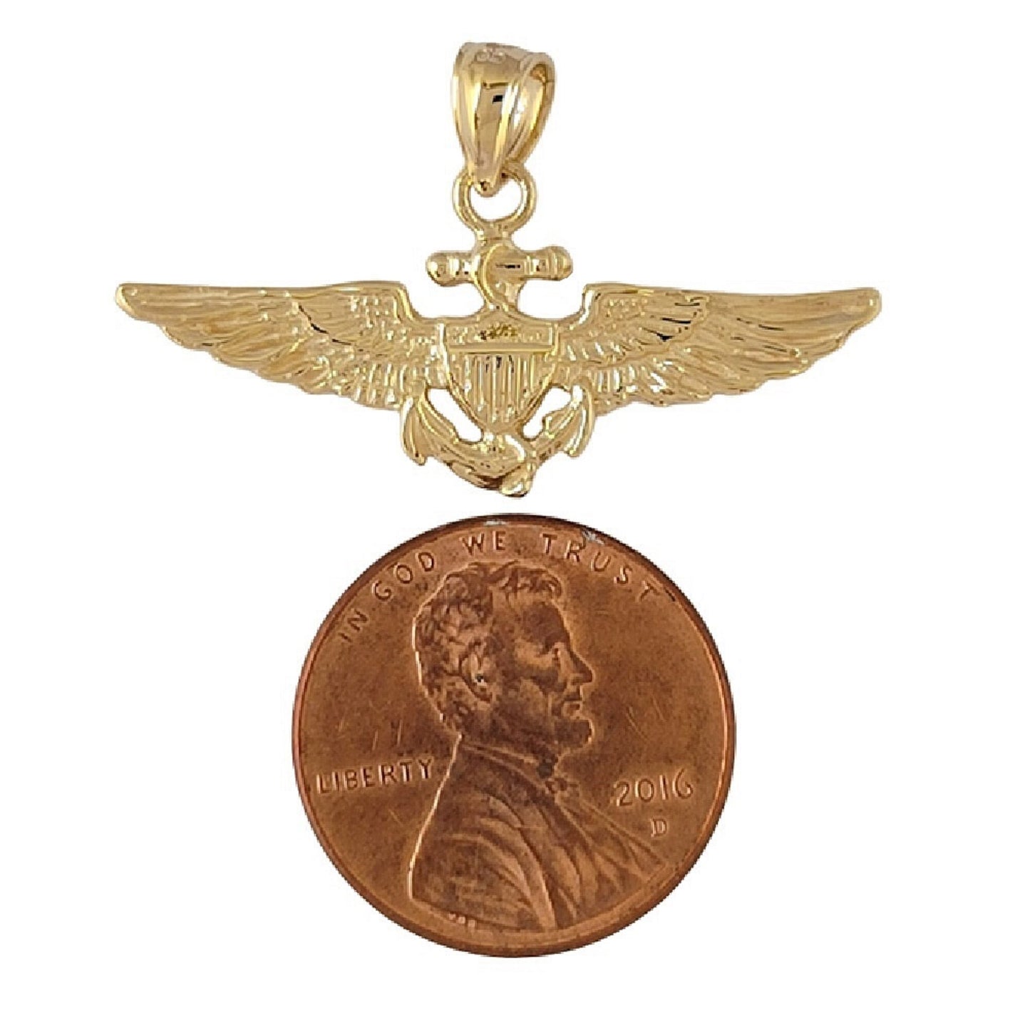 14K Yellow Gold Navy Pendant