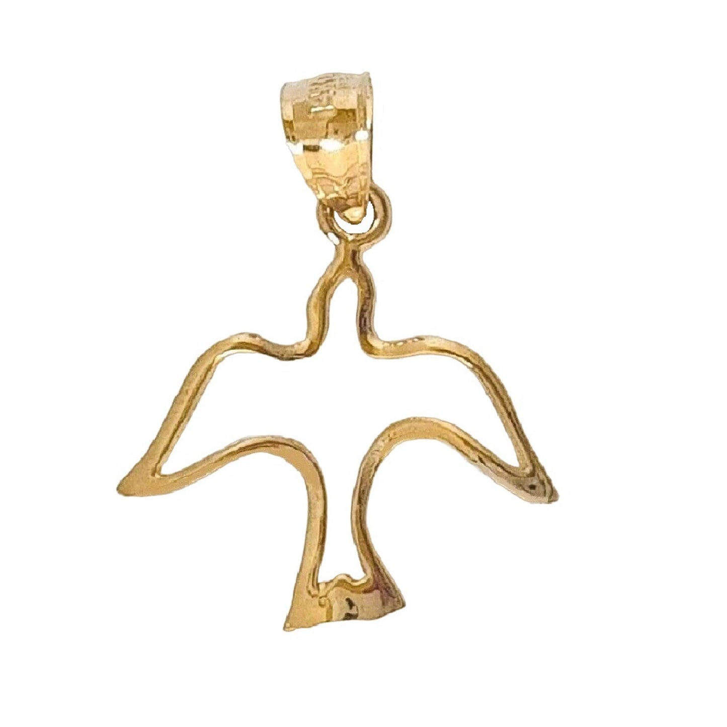 14K Yellow Gold Holy Spirit Dove Pendant