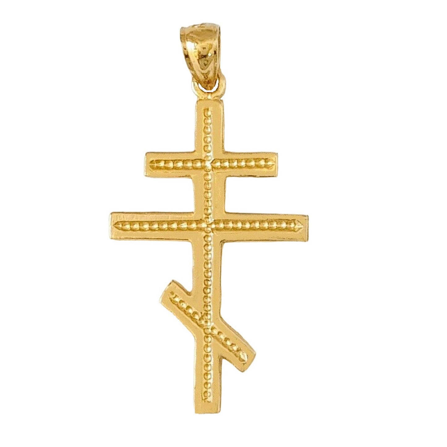 14K Yellow Gold Orthodox Cross Pendant
