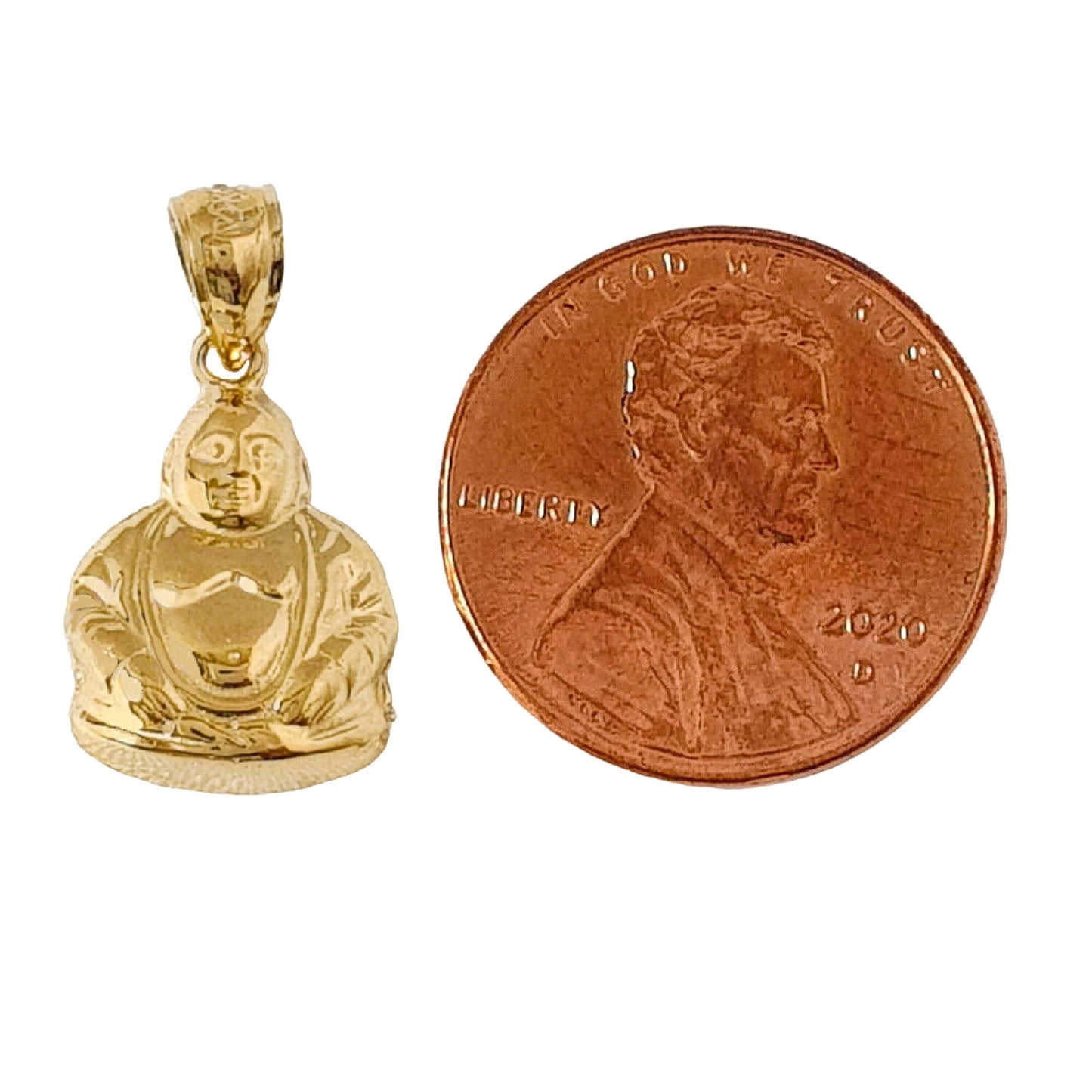 14K Yellow Gold Buddha Pendant