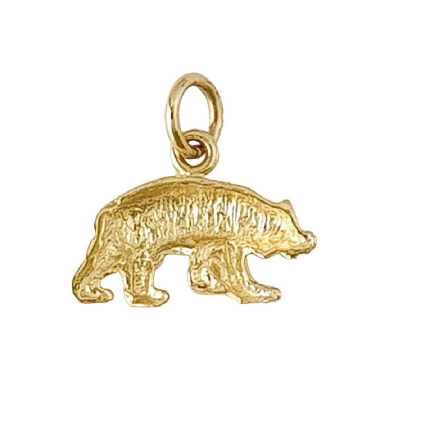 Small 14K Yellow Gold Bear Charm Pendant