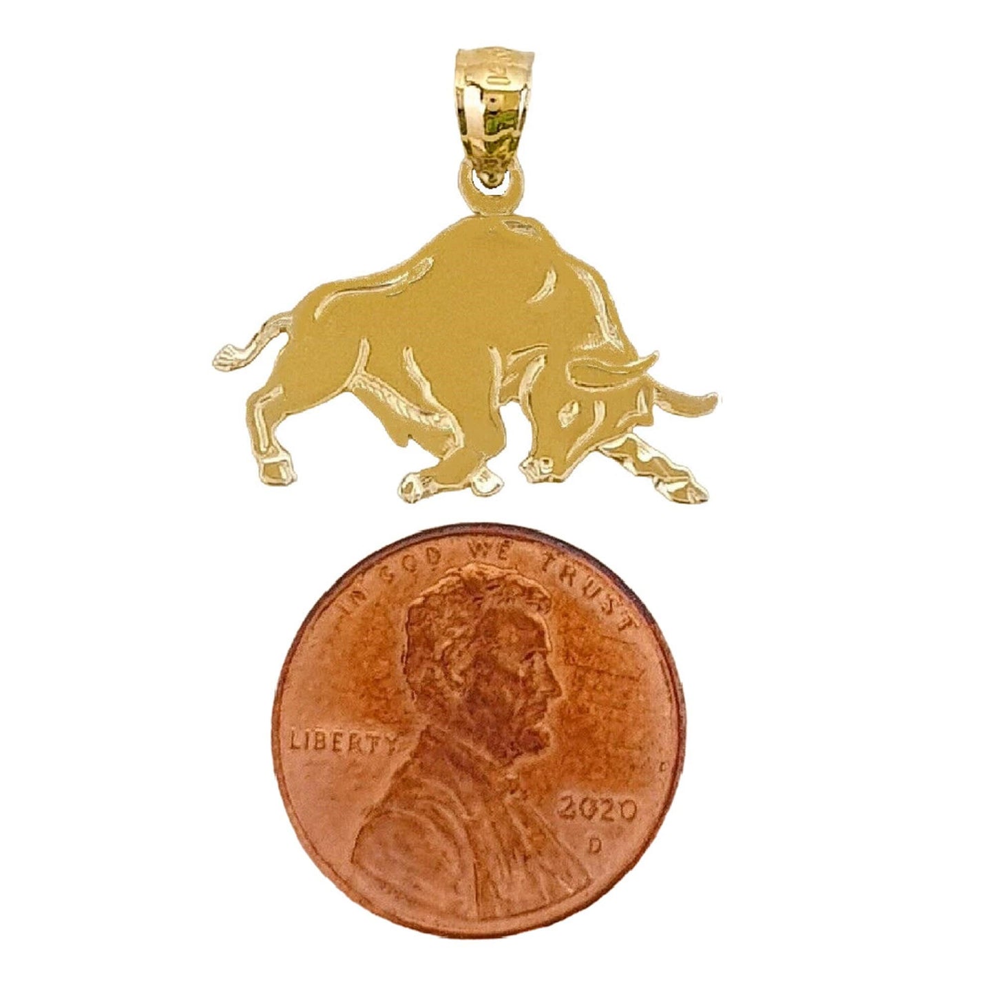 14K Yellow Gold BULL Pendant