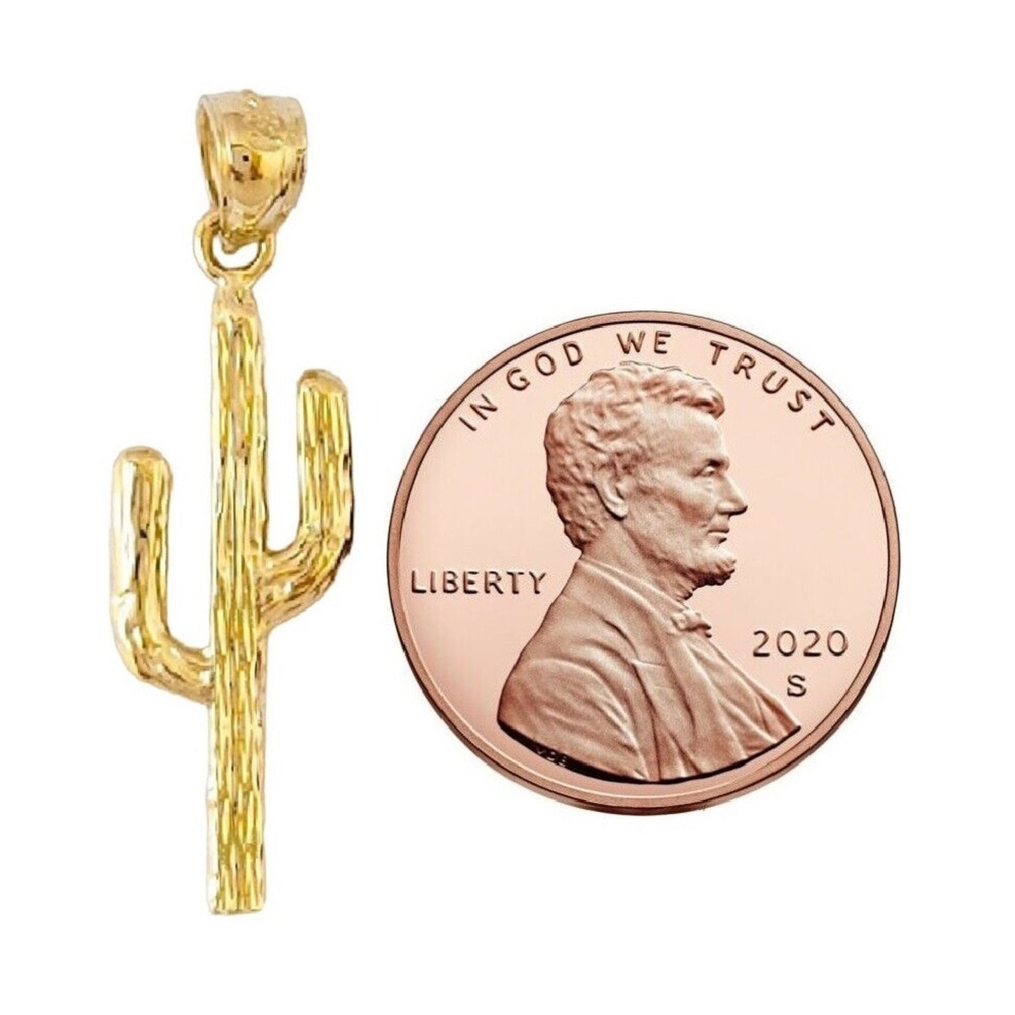 14K Yellow Gold CACTUS Pendant