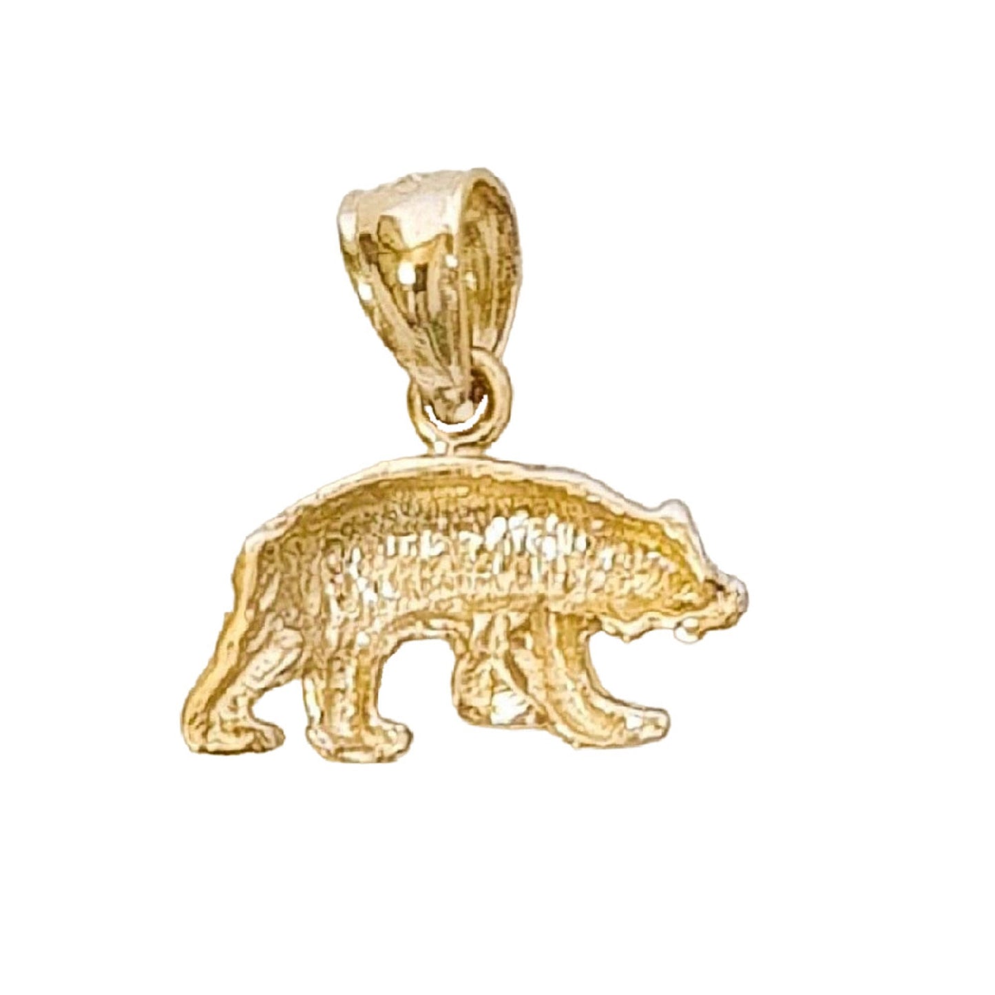 Small 14K Yellow Gold Bear Charm Pendant
