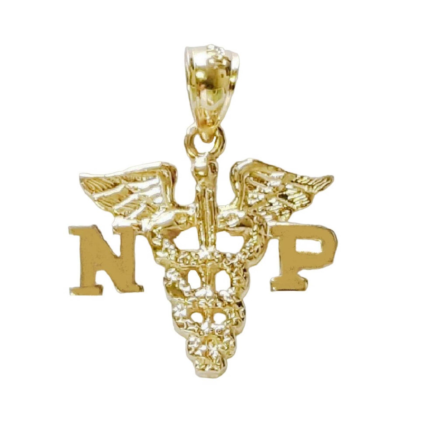 14K Yellow Gold NP Nurse Practitioner Pendant