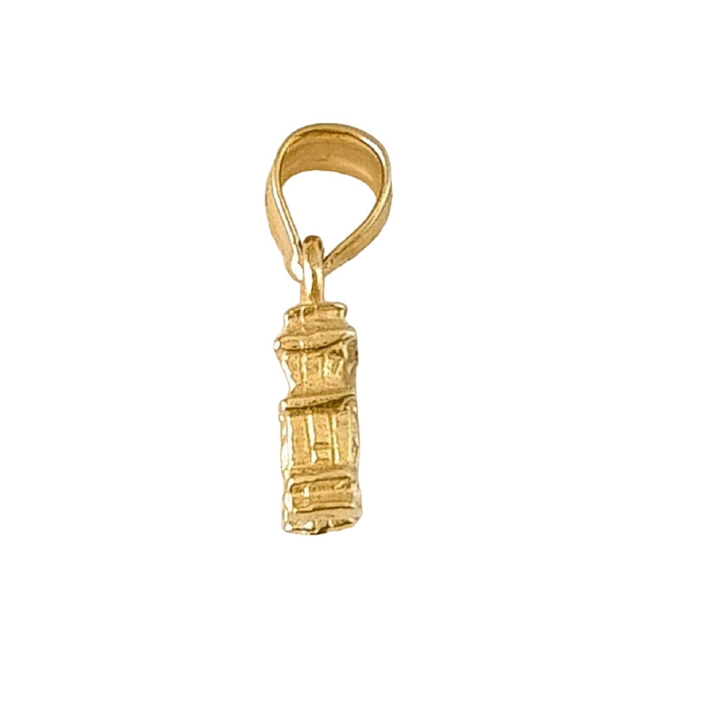 Small 14K Yellow Gold Paris Arc De Triomphe 3D Solid Charm Pendant